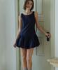 Hauseuobeupondeu Volume Tencel Mini Dress_Navy