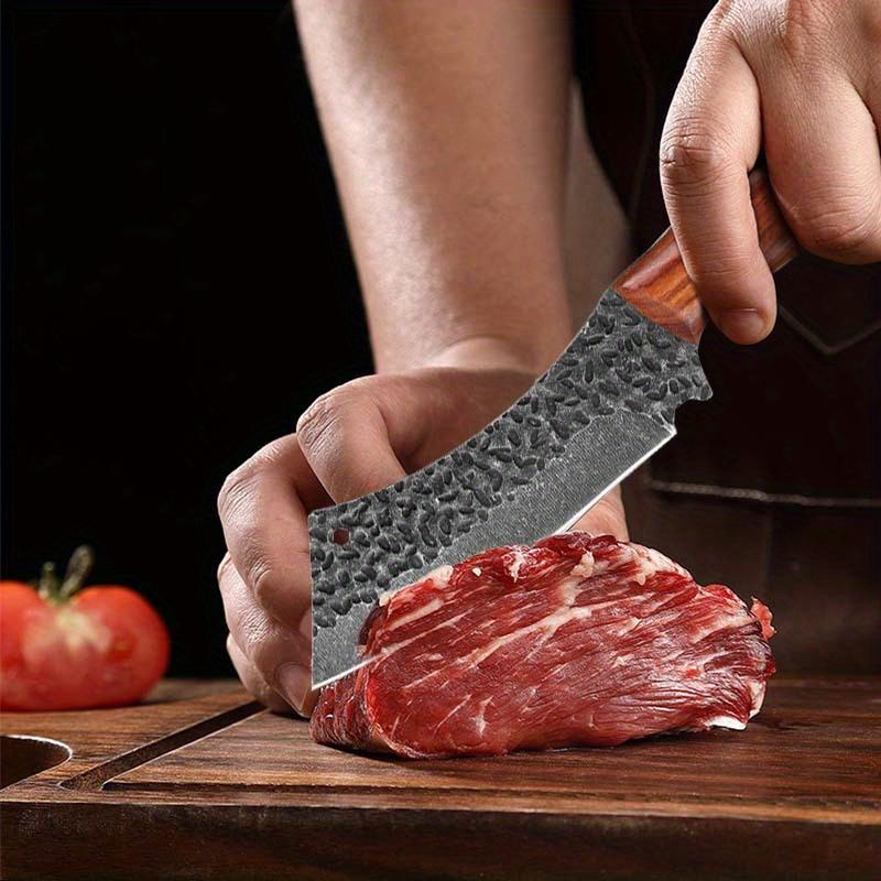 Professional Cutting Knife With Knife Sheath Forged Boning Knife Straight Knife Meat Cleaver Barbecue Knife