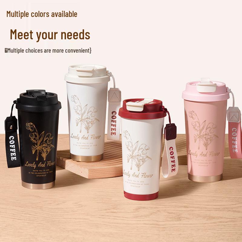 Premium Lily 316 Stainless Steel Insulated Coffee Cup - Simple, Portable, Large Capacity, Customizable