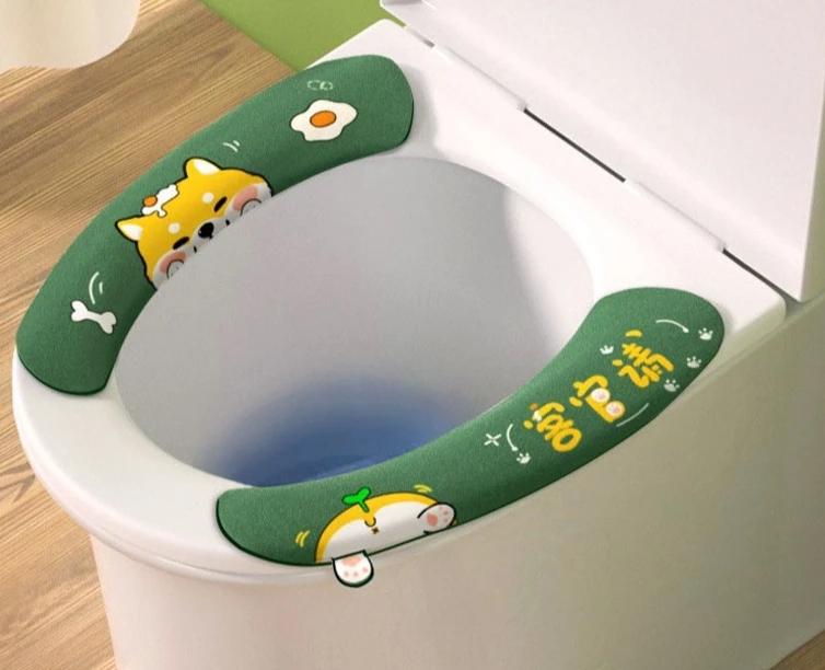 Domácnost Koupelna Sada záchodových potahů Podstavec Kreslený WC Toaleta Přilnavá podložka na sedátko Pratelná Univerzální potah na záchodové sedátko Polštář