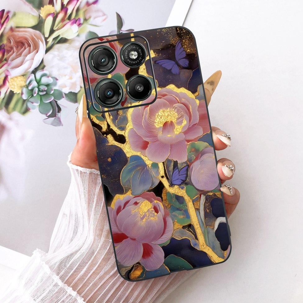Black Case For Motorola Moto G77 Cover XT2621-4 Fashion Butterfly Cute Luxury Painted Silicone Casing For Moto G77 Motorola G77