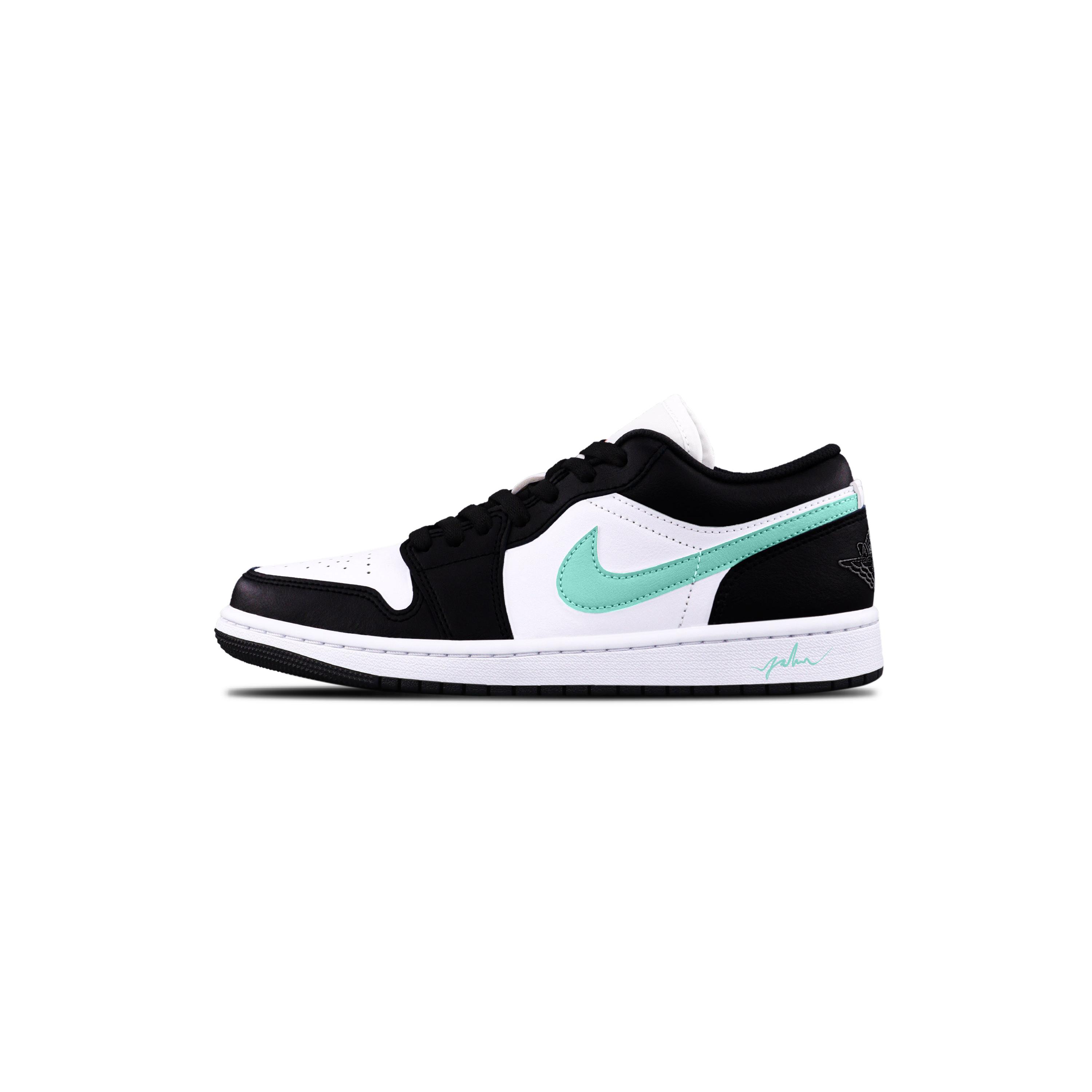 Jordan Air Jordan 1 Green Leather Cushioning, Wear Resistant Low top Skateboard Shoes Unisex Black Green 553558-165(Team425-) 36.5