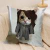 Cute Cat Funny Cushion Cover Silky Short Plush Invisible Zipper Dustproof Sofa Pillow Case For Home Decor