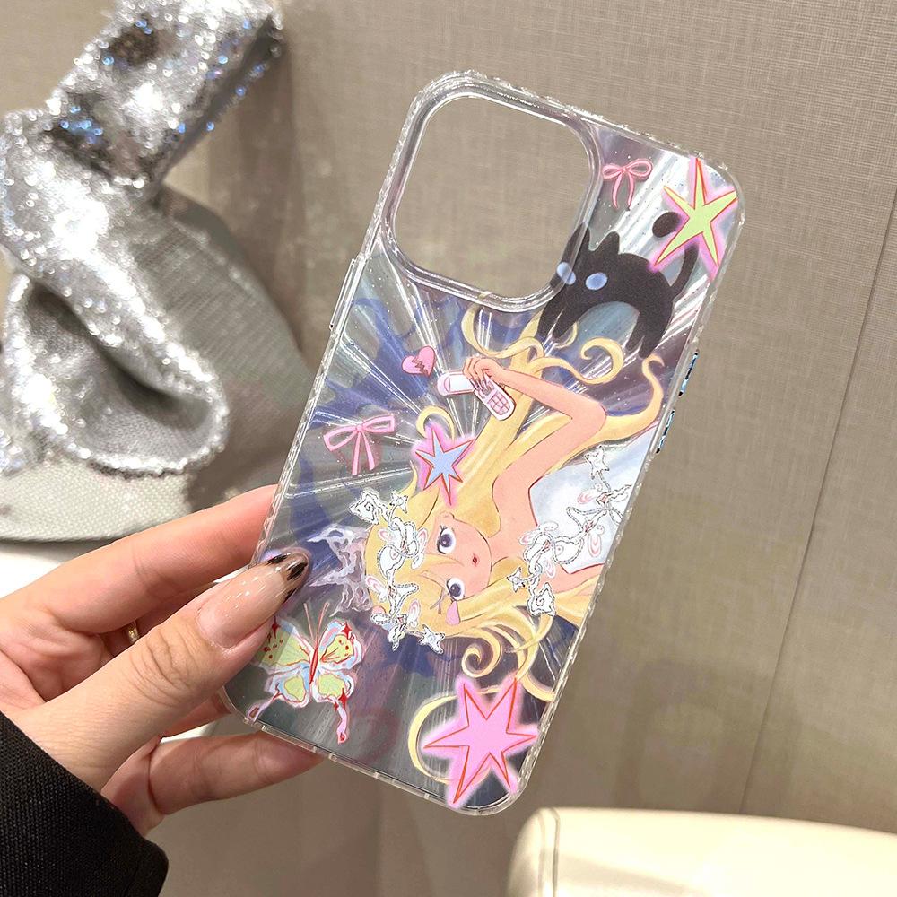 ins wind sweet cool comic girl for iPhone11ProMax mobile phone case Apple 11 aurora case