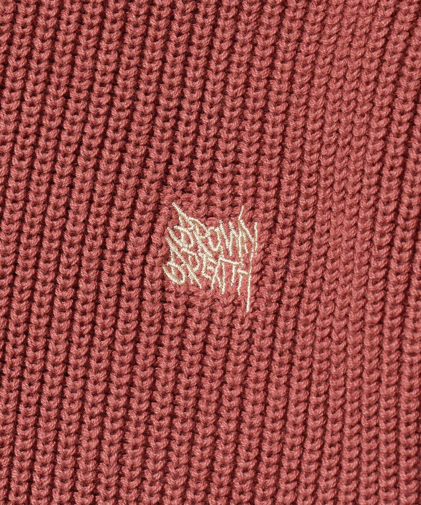BROWNBREATH Tag Pigment Knit - Burgundy