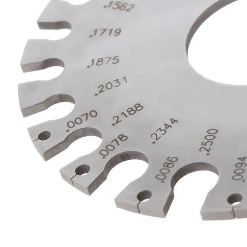 652F Stainless Steel 0-36 Round AWG SWG Wire Gauge Thickness Measuring Sheet Diameter Metal Machinist Measurement Plate Ruler
