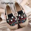 Embroider Flats Women Shoes Cotton Linen Retro Round Toe Floral Concise Casual Handmade Leisure Ladies Shoes