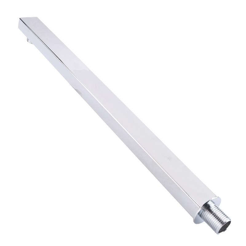 Good-40 Cm Square Shower Arm Extension Arm Wall Mount For Rain Shower Head Shower Rod Rainfall Shower Head Arm Chrome