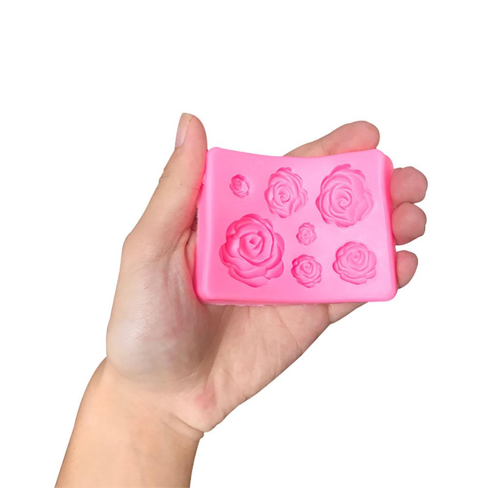 Silicone World DIY Rose Flowers Petal Silicone Mold Cake Baking Decoration Fudge Chocolate Mold Handmade Soap Tools