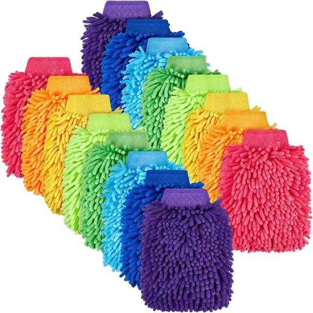 Ultra-Soft Microfiber Car Wash Gloves 20/1Pack - Double-Sided Coral Fleece Cleaning Mitts For Auto Detailing Maintenance Tools