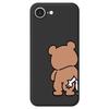 For iPhone 16e Case Pinch Bear Butt Pattern Printing Straight Edge TPU Phone Back Cover