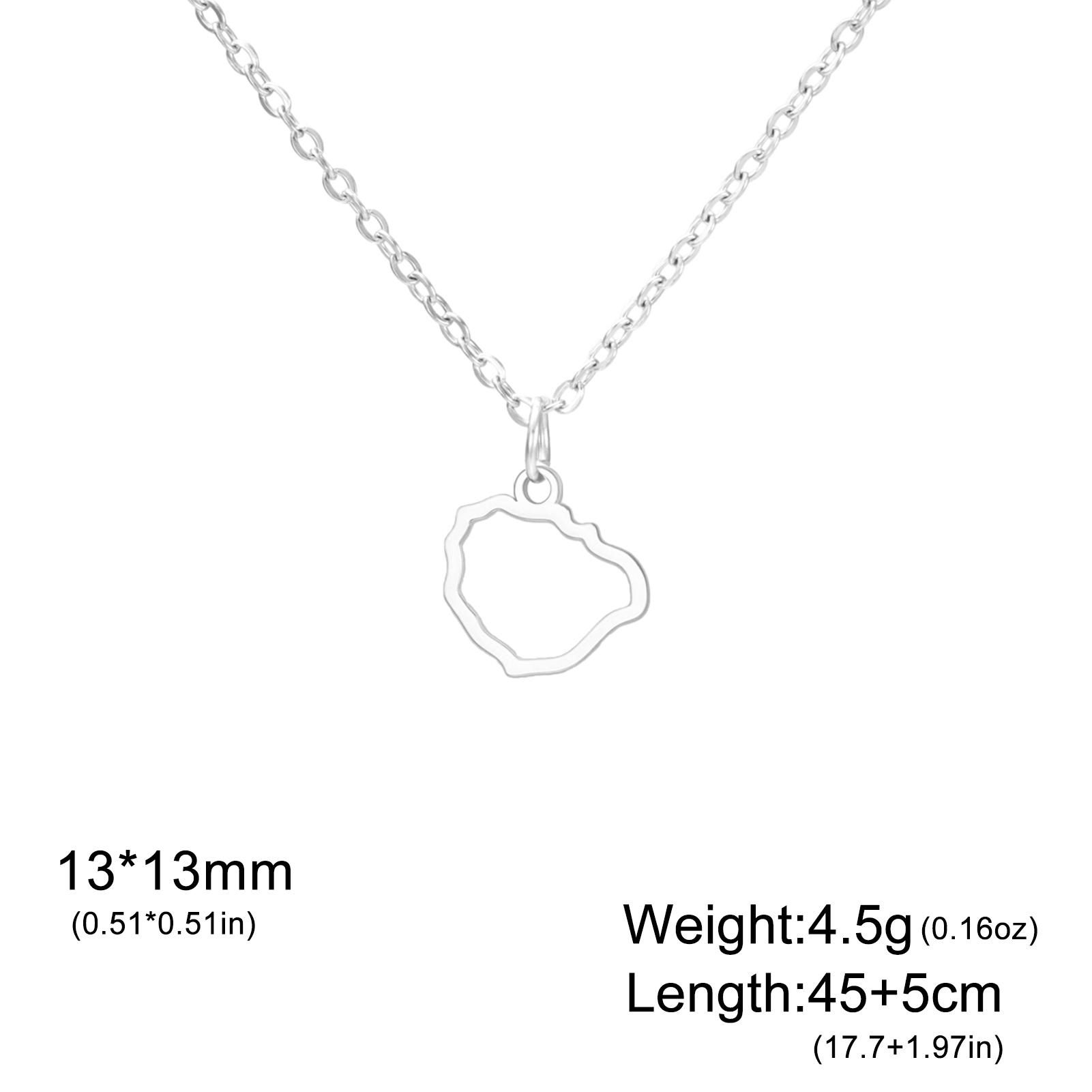 Stainless Steel Canary Islands La Palma Ei Hierro La Gomera Tenerife Gran Canaria Fuerteventura Lanzarote Necklace For Women 45cm