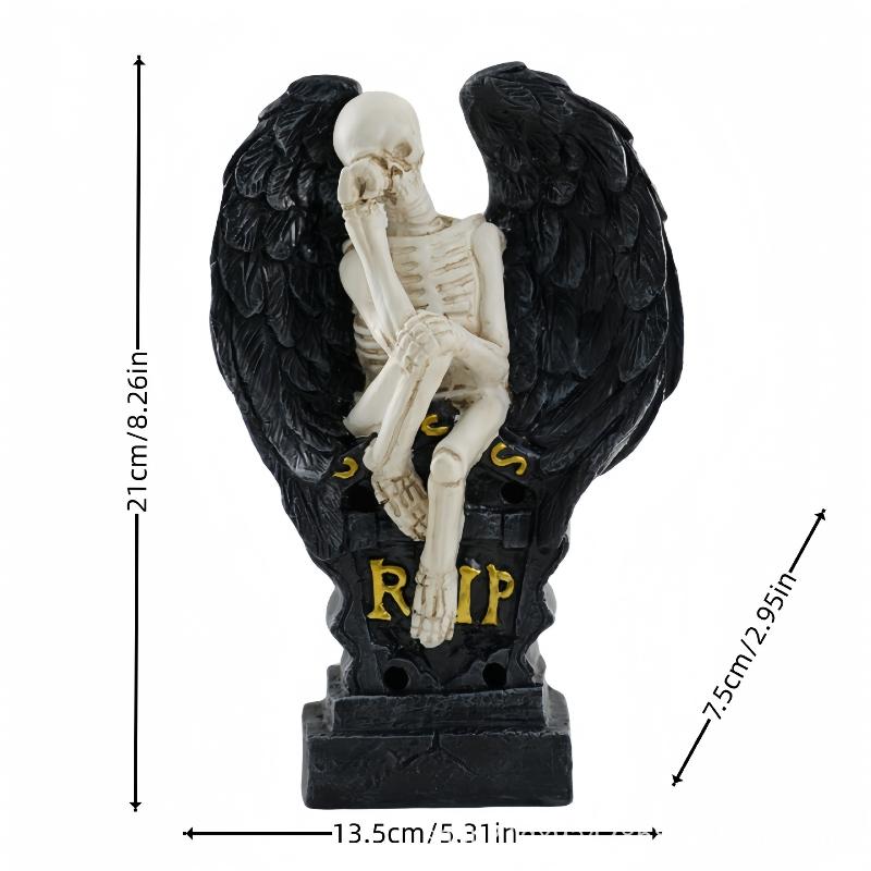 Y Resin Angel Skull Figurines Halloween Series LED Lights Ghost Hand Party Outdoor Decoration Handcrafts Atmosphere Ornament