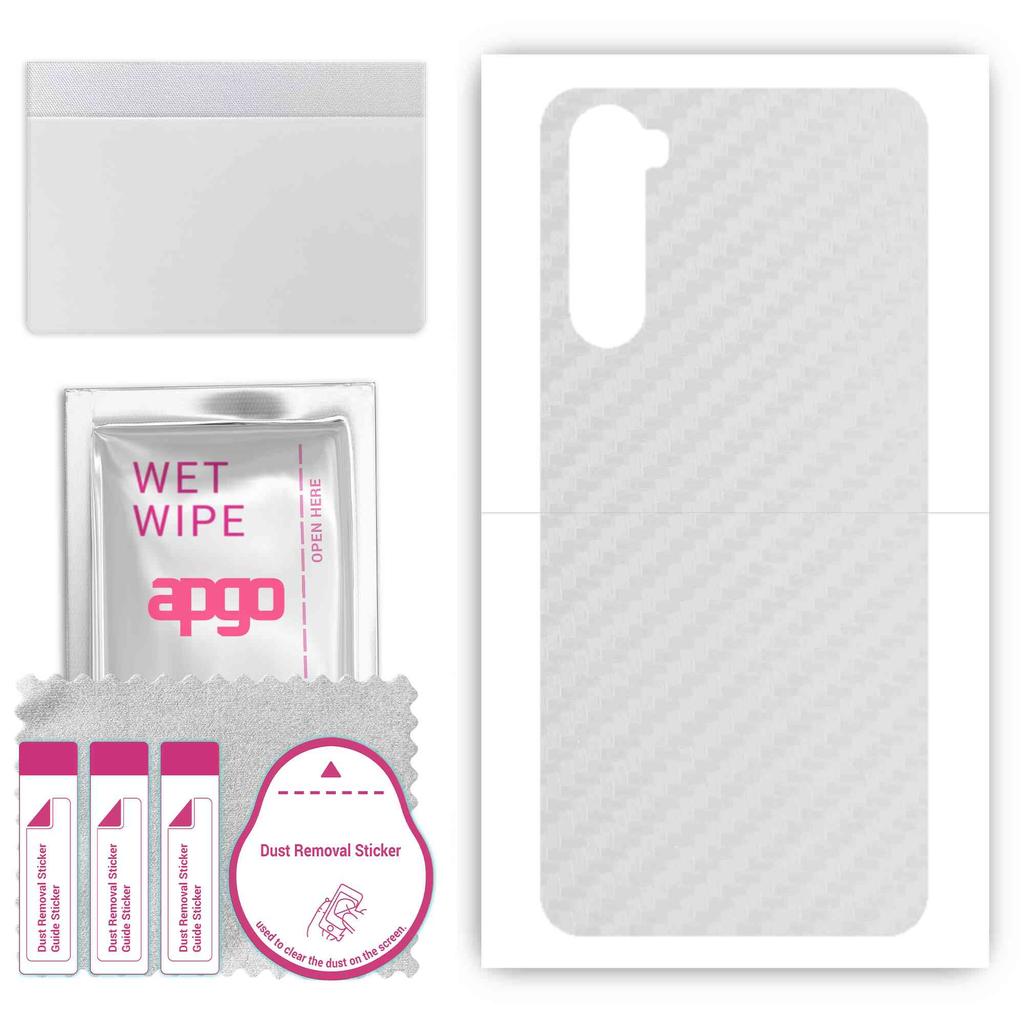 apgo Protective Skin Sticker for the back compatible with OnePlus Nord, Wrap Film, Foil, Vinyl - Pattern Transparent Carbon