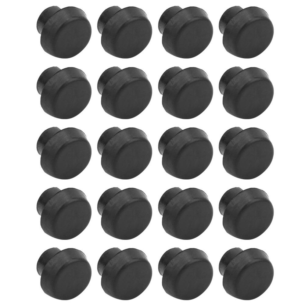 20pcs Rubber Billiard Cue Rubber Plug Black Billiard Tail Cover Billiards Game