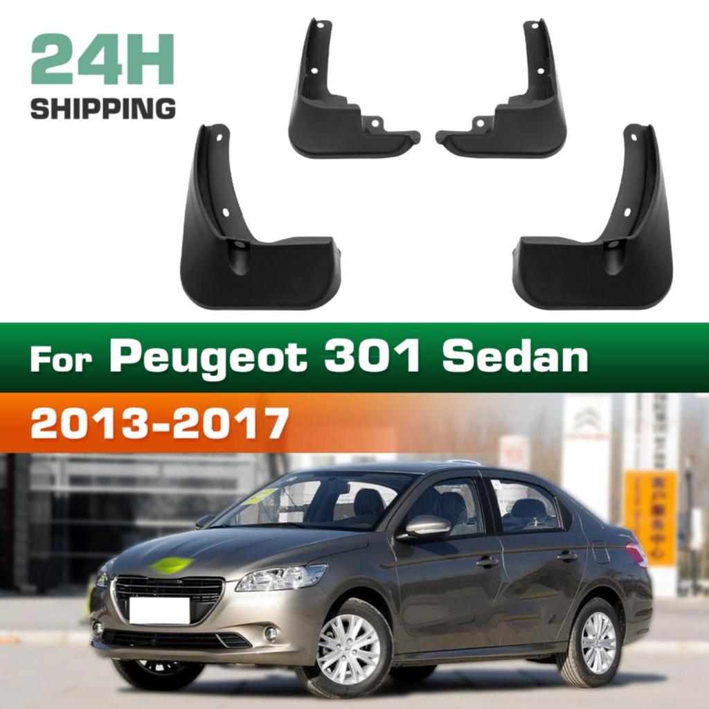 4PCS Car Mud flaps Splash Guards Mudguards Car Mud Flaps Compatible with Peugeot 301 Sedan 2013 2014 2015 2016 2017