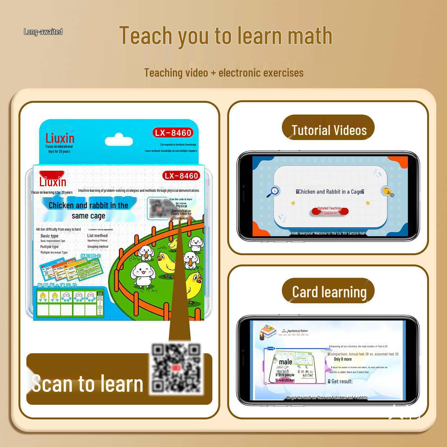 Magnetic Rabbit & Chicken Problem-Solving Set for 4th & 6th Grade Math Education.