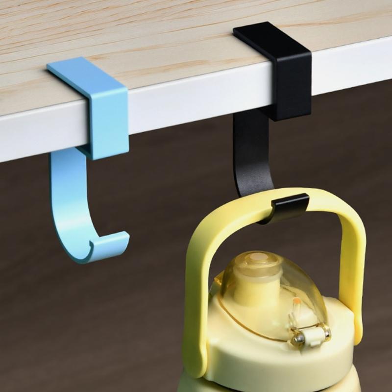 5 Shape Sturdy Hook for Student Bags Long Time Use Metal Wall Attachment Basic Assembly Black White Double Tone