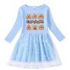 Korean Style Girls' Dress - Stars & Rainbow Sequin Mesh, Short & Long Sleeve Options, Perfect for Spring, Summer, and Autumn
