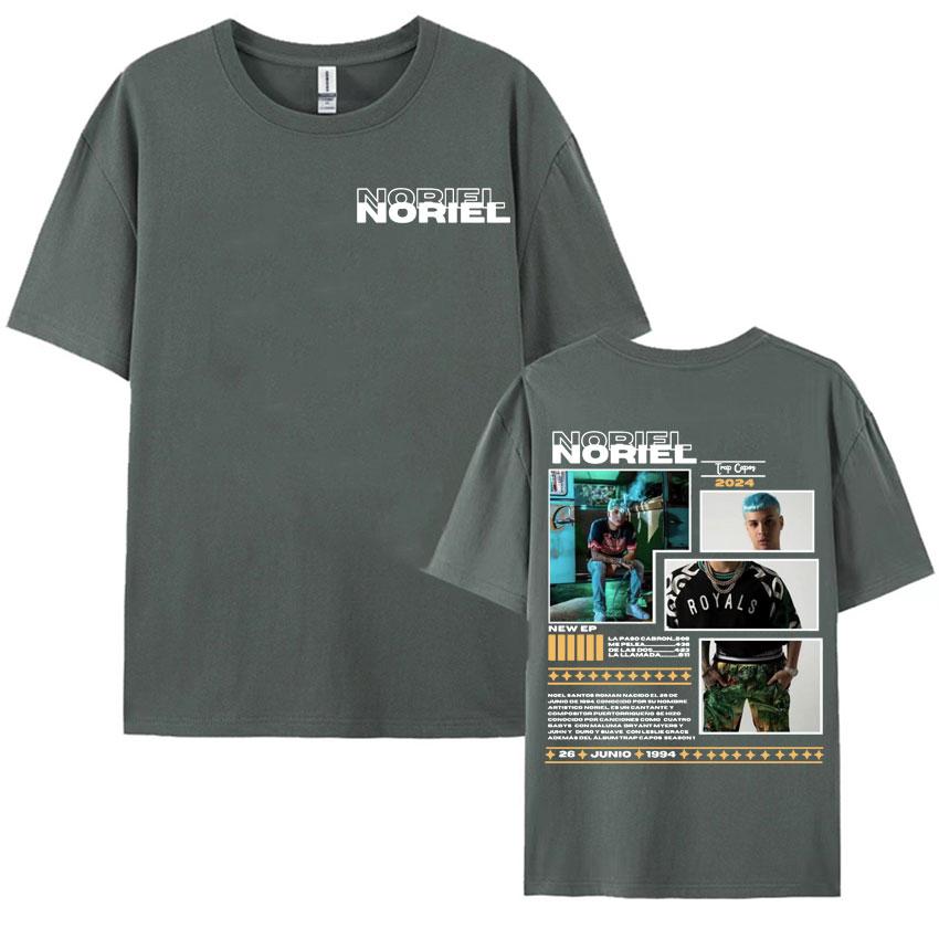 Rapper Noriel Album Tour Cover Tshirts for Men Women Hip Hop Pop Music Harajuku Y2k T Shirt Male High Quality Oversized Tshirt