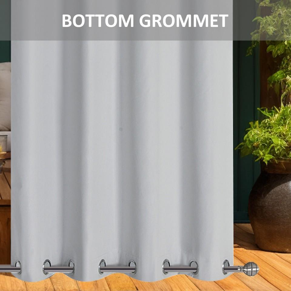 Set of 2 outdoor curtains, privacy screen, waterproof, top and bottom with eyelets