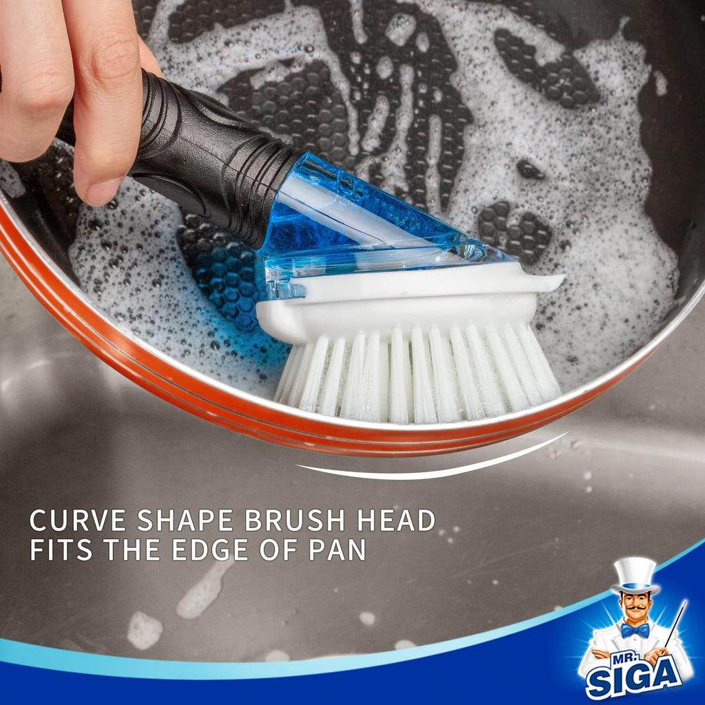 MR.SIGA One-Push Kitchen Brush (with Holder)