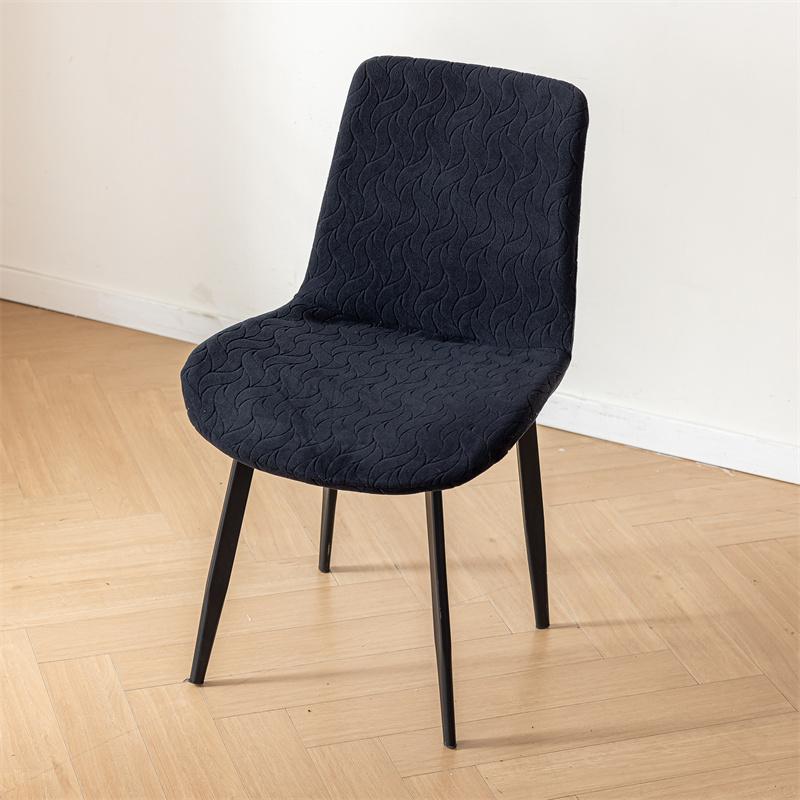 

Jacquard Curved Chair Covers Solid Color Dining Chair Slipcover Four Season Dust-proof Protective Case for Home Wedding Decor 1PC