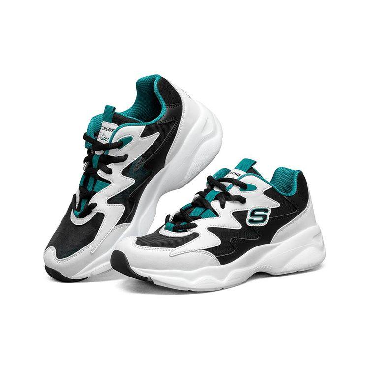 Skechers DLites Airy Wing Shoes Women sneakers White Black Green 896005-WGRN