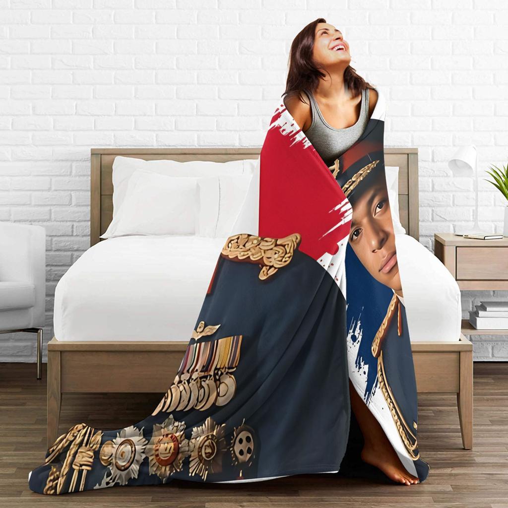 M-Mbappes Norway Football Flannel Blanket Novelty Throw Blanket for Bed Sofa Couch 200x150cm Quilt,