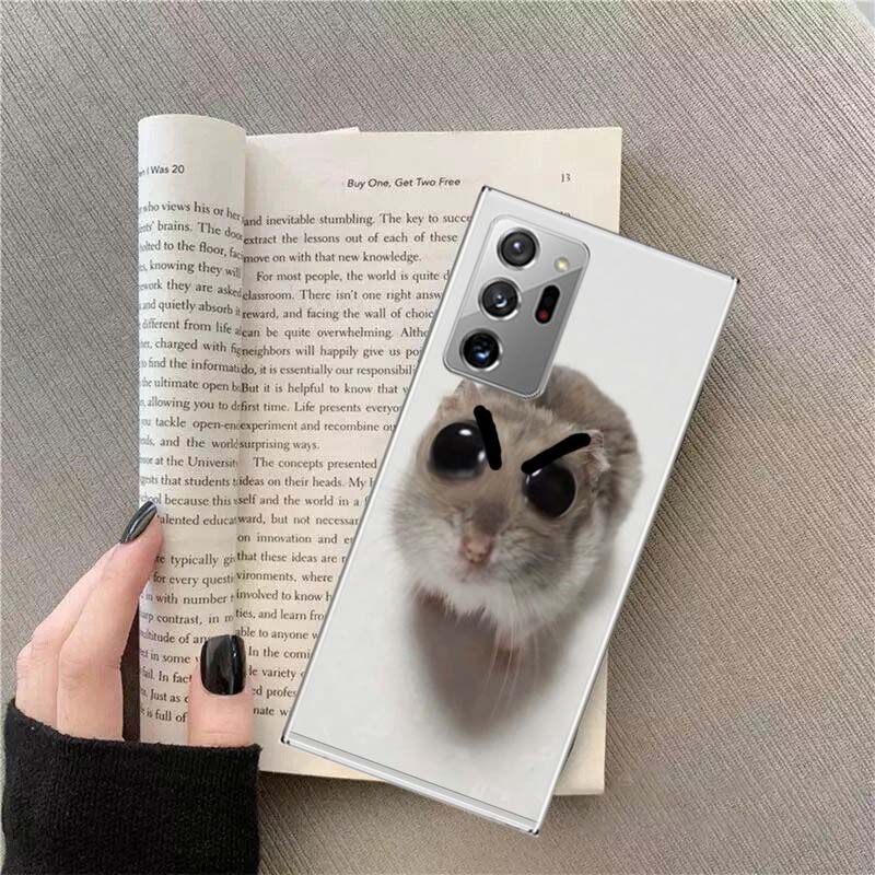 Funny Sad Hamster Meme Phone Case For Samsung Galaxy S25 Edge S24 S23 FE S22 S26 Ultra S21 S20 S10 Plus Capa Soft