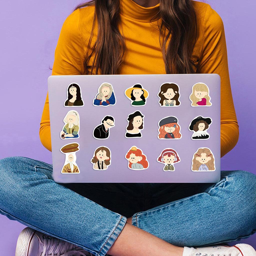 50 Cartoon Famous Paintings, Characters, Avatars, Graffiti Stickers, Guitar, Laptop, Suitcase, DIY Waterproof
