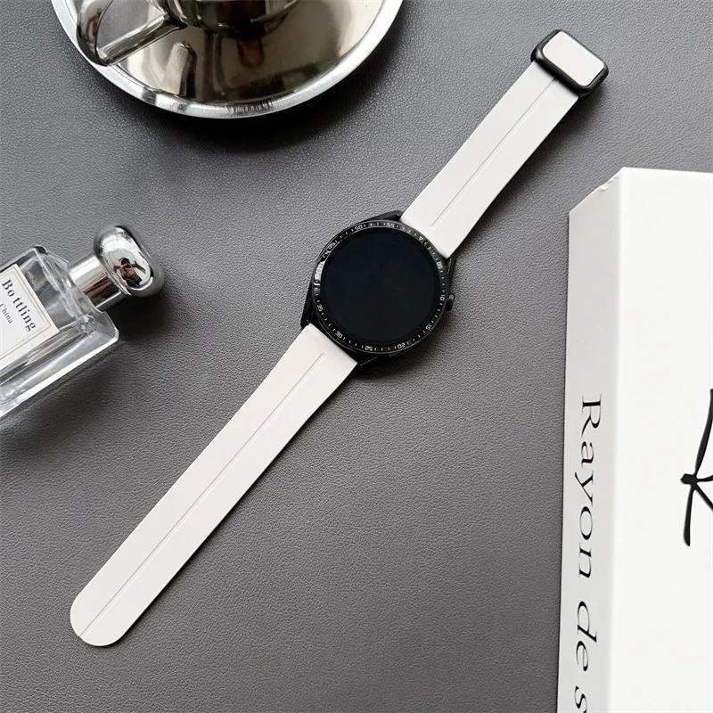 20/22mm Magnetic clasp Silicone Strap For Samsung Galaxy Watch 4 5 6 pro 40mm 44mm 45mm 42/46mm bracelet for Huawei GT3 pro band