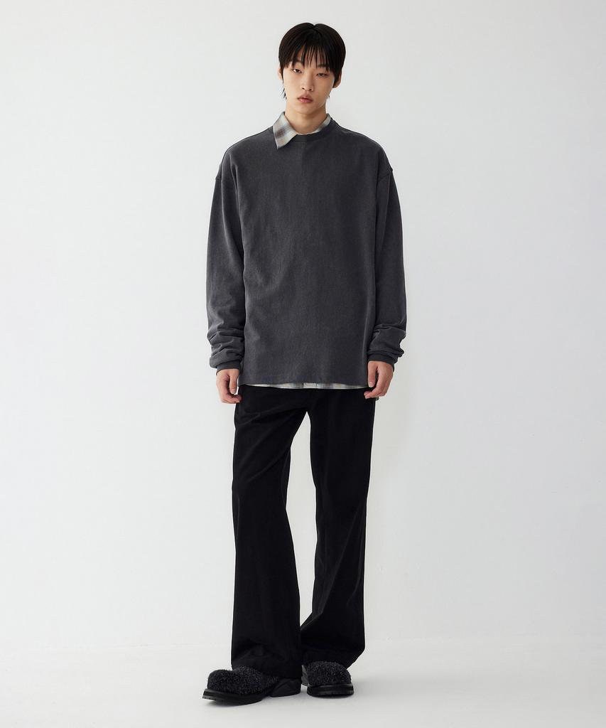 STUDIO TOMBOY [Men] Tomboy Oversized Pigment Long Sleeve T-Shirt_Gray 9155322109