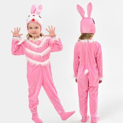 Children's Day Little White Rabbit Pink Rabbit Animal Onesie Lace Long Sleeve Cartoon Dress Up Performance Costume