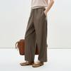 LESS 2025 Summer Men's Casual Straight Wool Cropped Trousers