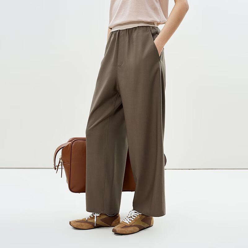 

LESS 2025 Summer Men s Casual Straight Wool Cropped Trousers XL