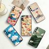 Cute F-Felt N-Needlework Phone Case For Samsung Galaxy A73,A72,A71,A70,A53,A52,A51,Others Soft Black Cover
