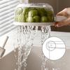 Food Grade Fruit Veggie Cleaning Basket Efficient Rotating Lid Fruit Veggie Strainer Storage Bowl For Refrigerators