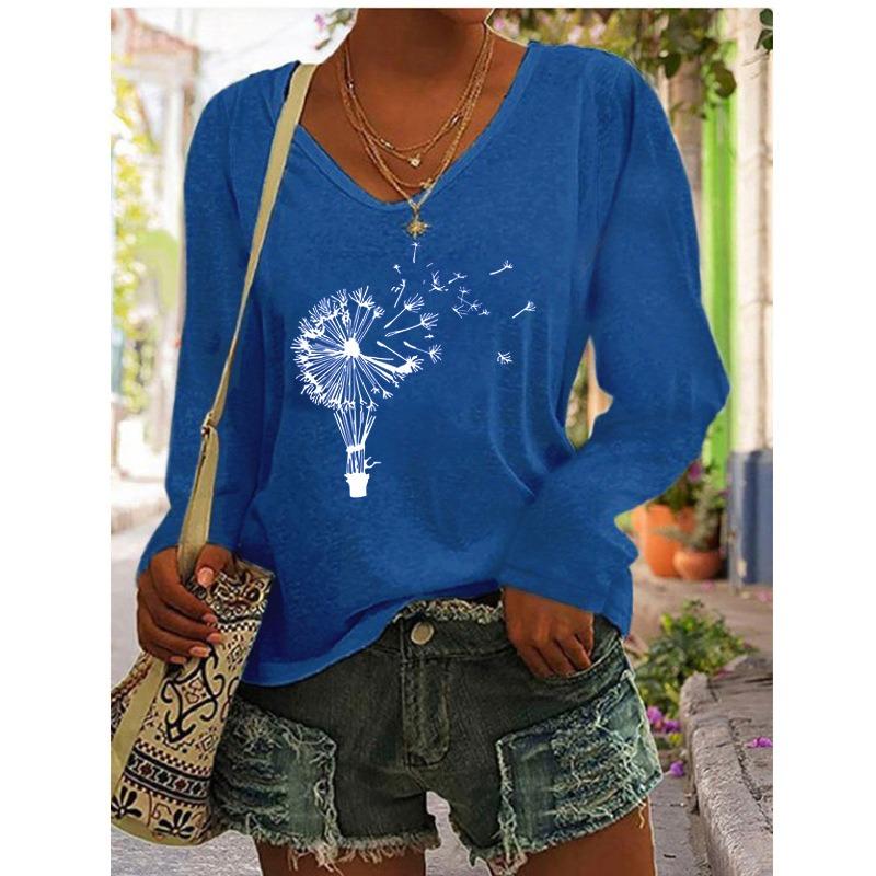 BITCED Women's Fashion Casual Long Sleeve V-Neck  Blouses & Shirts