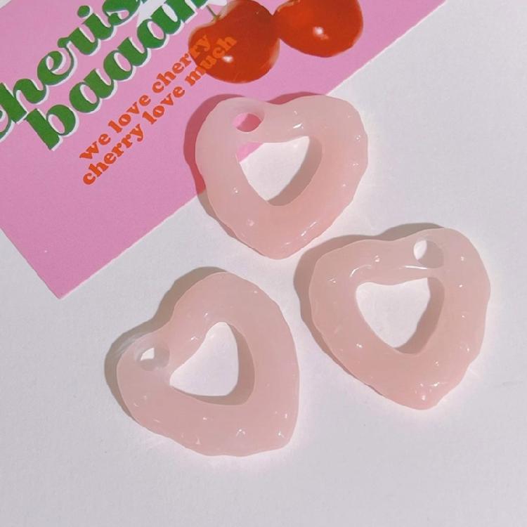 Irregular Colored Heart Beads Hollow Heart-Shaped Pendant DIY Resin Accessories