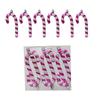 6Pcs Christmas Candy Cane Ornament Glitter Plastic Christmas Tree Hanging Pendant Decoration for Holiday Party Favors
