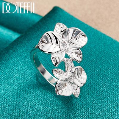 925 Sterling Silber Modischer Blumenring Modischer Hochzeitsschmuck