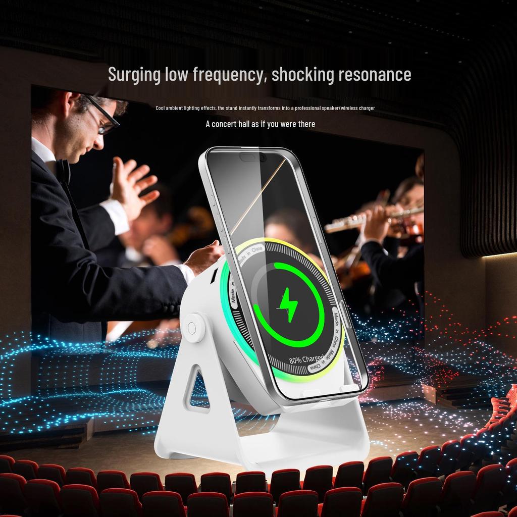 ZJ-08 Multifunctional Wireless Charger & RGB Speaker with Bluetooth and Desktop Stand
