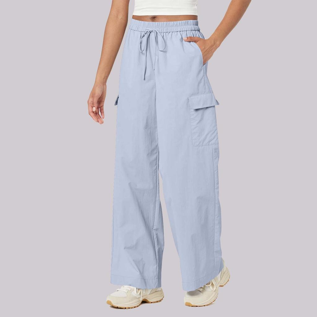 Dámské kalhoty se širokými nohavicemi do kapsy Pohodlné společenské kalhoty Dámské ležérní kalhoty Neformální nylonové kalhoty Cargo