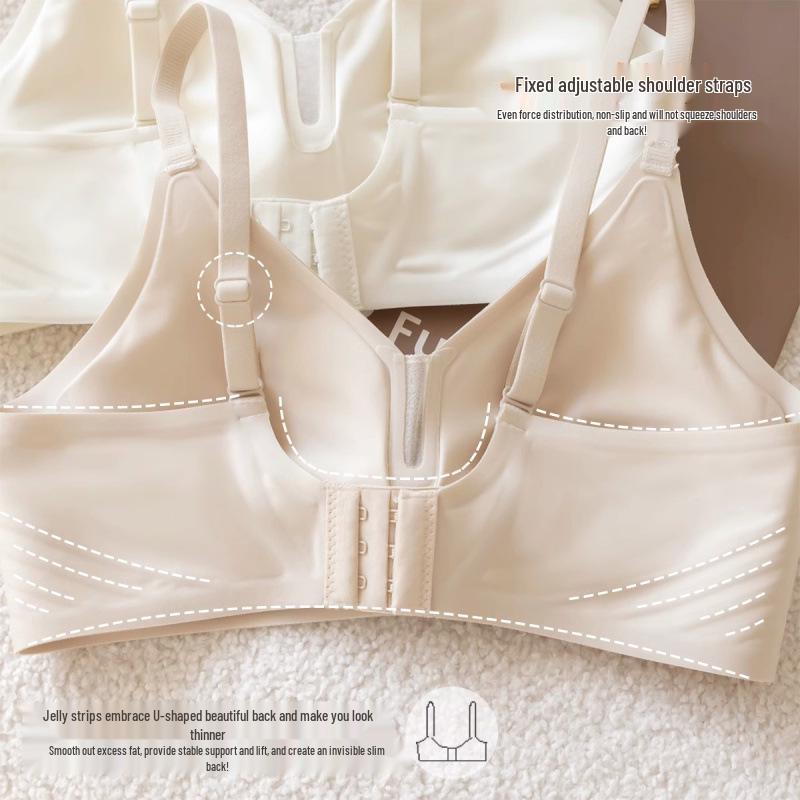 V-Neck Seamless Push-Up Bra – Women's Soft, Supportive & Anti-Sagging Design Without Steel Ring.