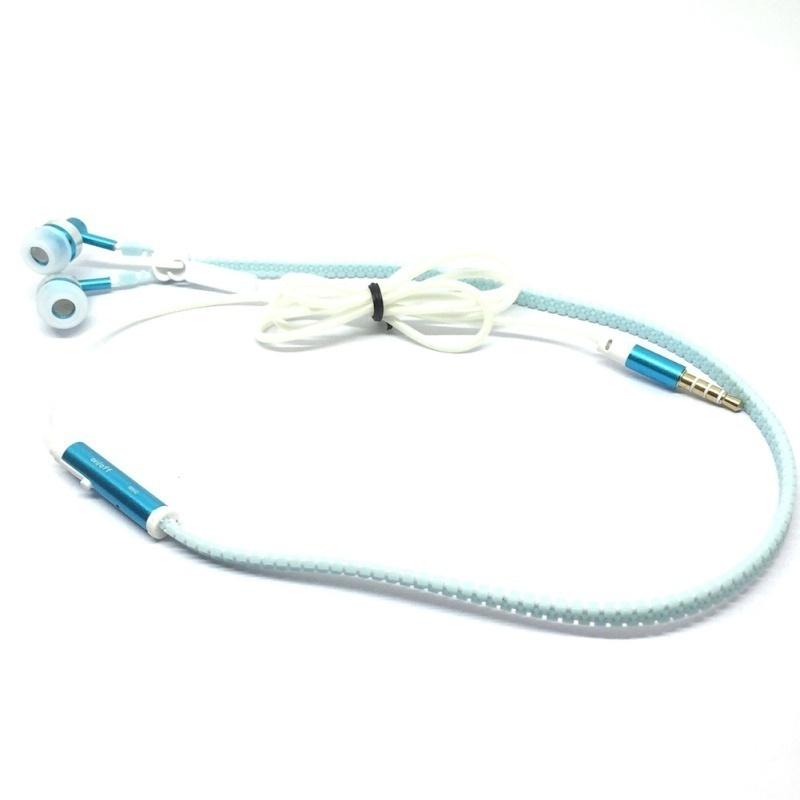 3.5mm Glow In The Dark Earphones Glow Earbuds Metal Zipper Glowing Headset Luminous Light Stereo Han