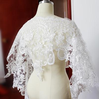 Eyelashes Sequined Lace, Wedding Veil Handmade Diy Material, Clothing Clothes Decorative Accessories Ivory White