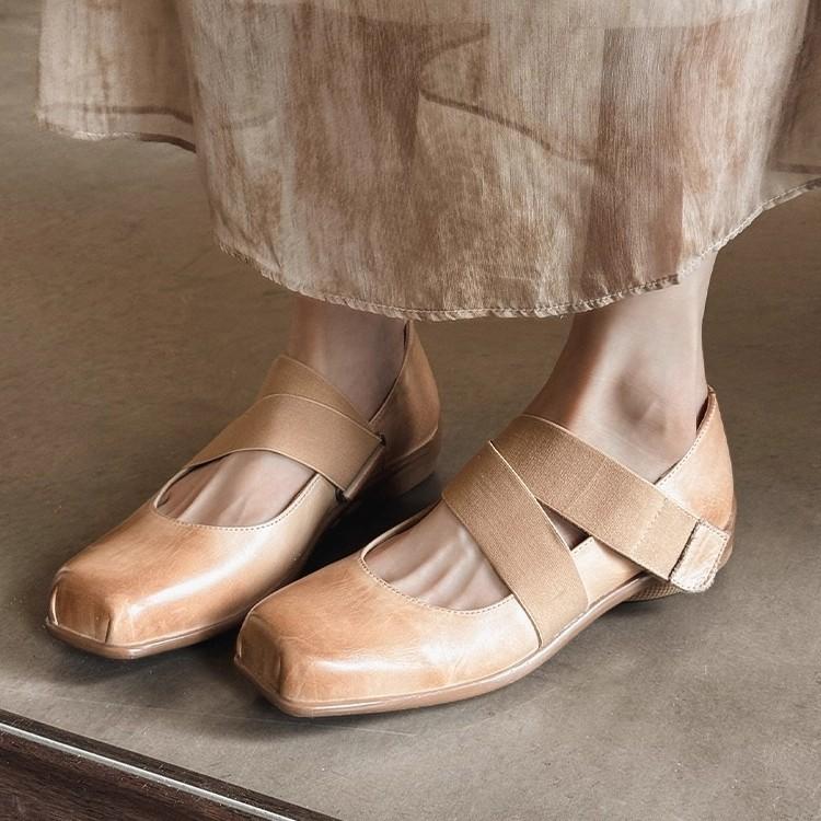 French retro 2025 super fire Mary Jane small leather shoes are beautiful with skirts, not tired, great-looking feet, flat single shoes women