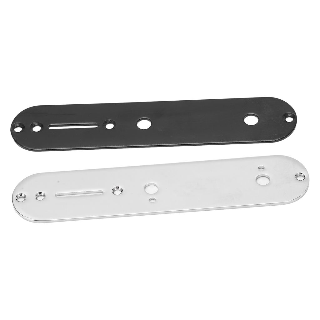 2Pcs Electric Guitar Control Plate Metal Instrument Accessory Silver Black for TL