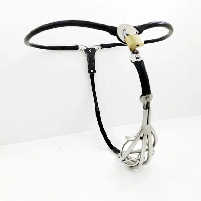 Manyjoy Männlicher unsichtbarer Keuschheitsgürtel aus Edelstahl, hohler Peniskäfig, Hülle, Anusloch, atmungsaktives Höschen, BDSM, Sexspielzeug für Männer